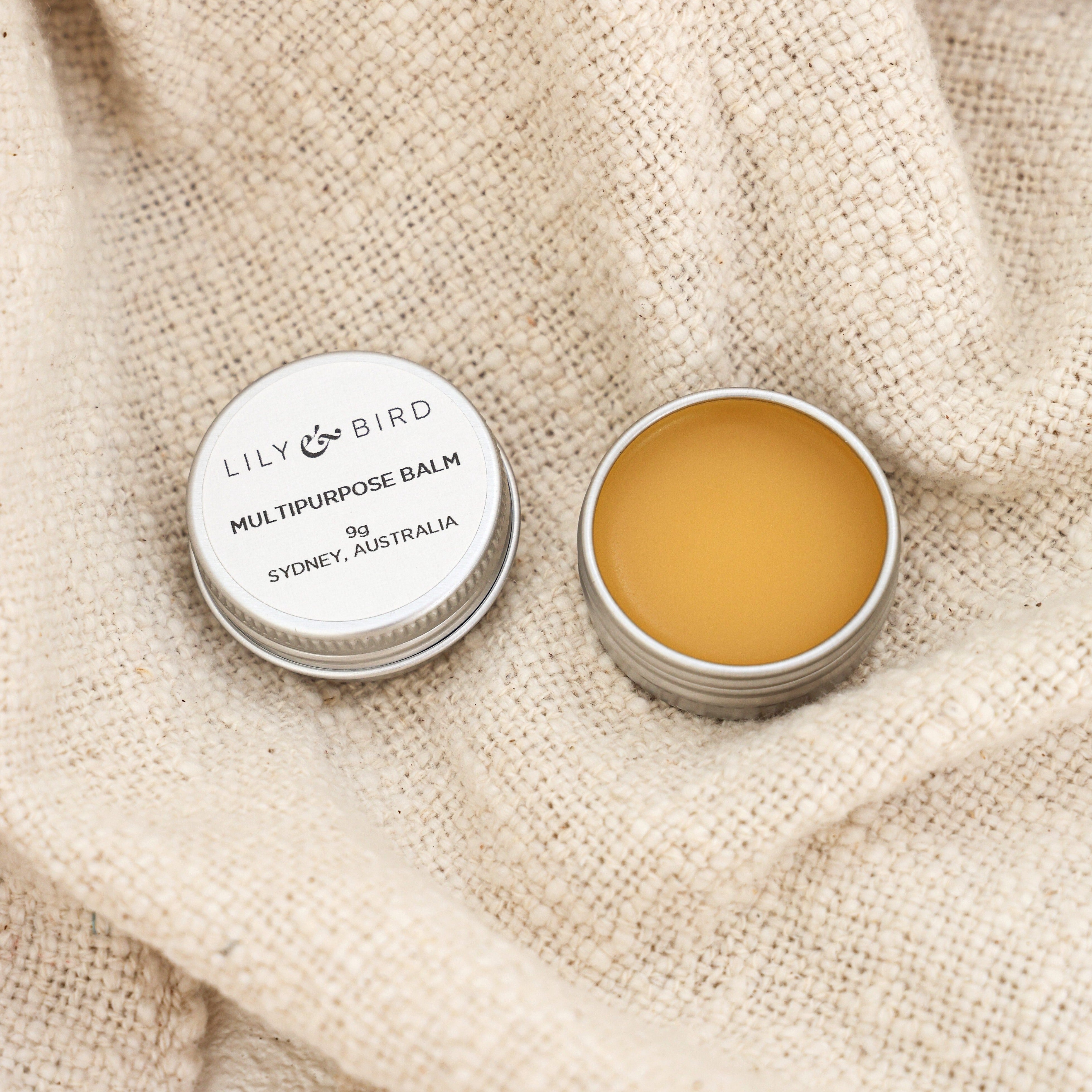 Multipurpose lip balm in aluminium jar