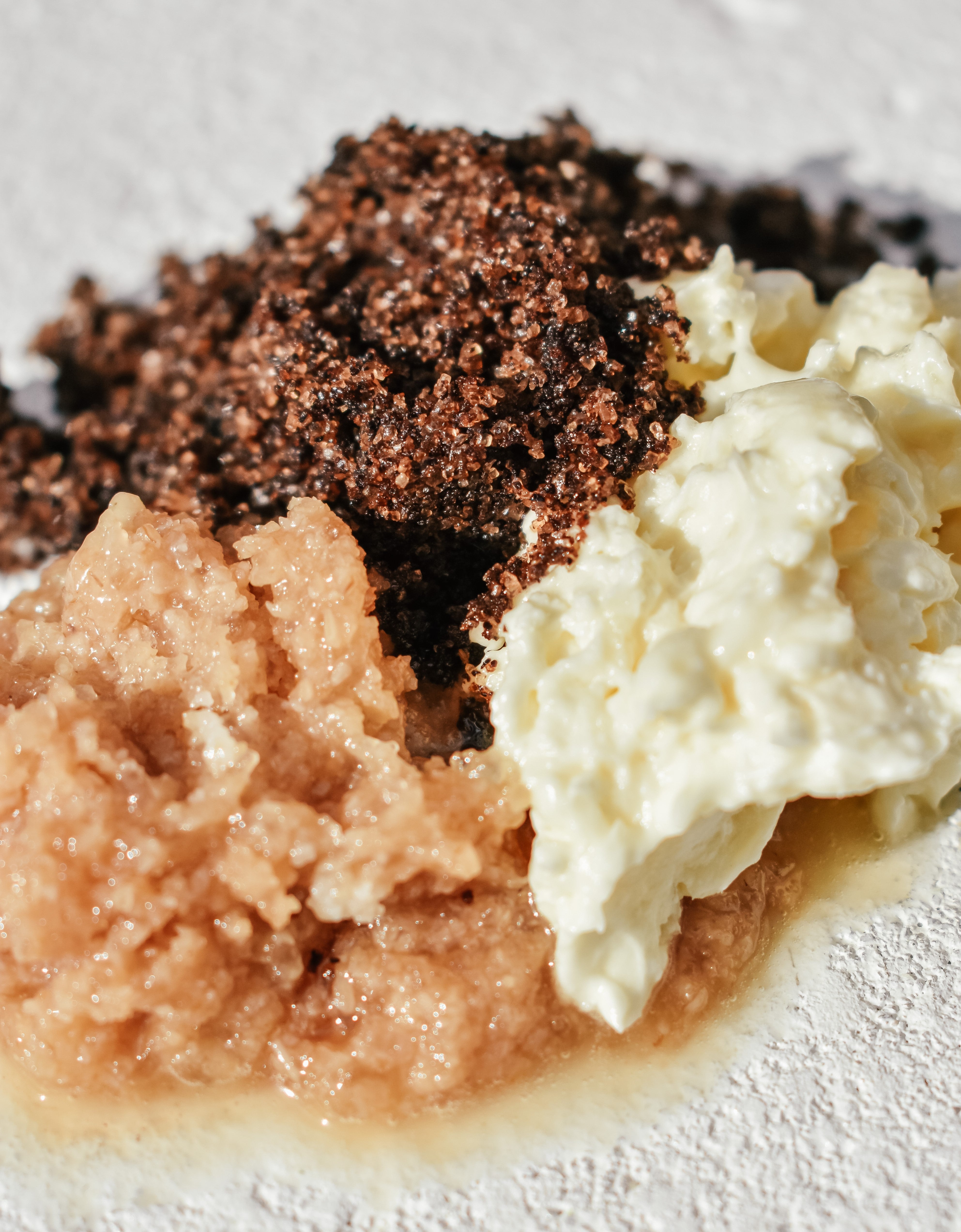 Close image of Coffee Scrub, Whipped Body Butter and Oatmeal Body Scrub to show product consistency